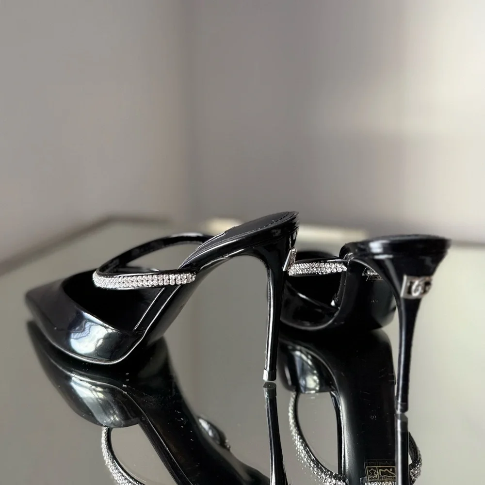 New DOLCE & GABBANA Crystal Mules in Patent Leather - Picture 9 of 15
